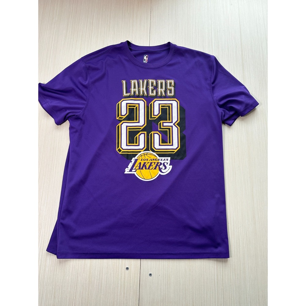 NBA Shirt Mens XL Purple Los‎ Angeles Lakers Basketball Team LeBron James #23